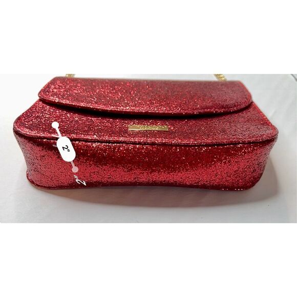 Jimmy Choo Parfume‎ Red Glitter Good Chain Clutch Shoulder Handbag COA - Picture 8 of 11